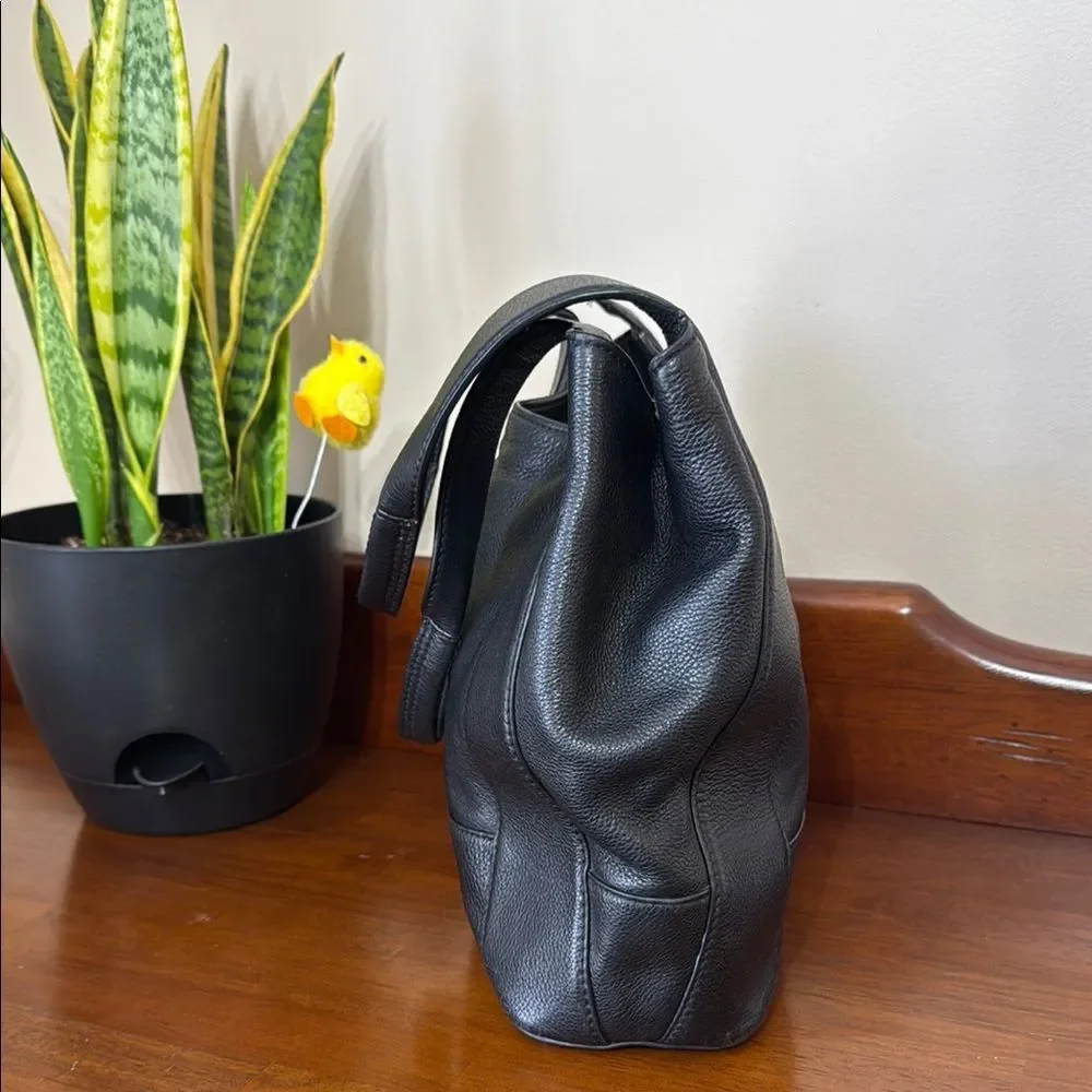 Michael Kors Black Leather Shoulder Bag Tote Style - Picture 4 of 14